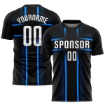 Soccer Custom Blue Uniform White-Light Black Sublimation Jersey