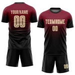 Custom Soccer Jersey Sublimation Crimson Cream-Black Fade Uniform Fashion