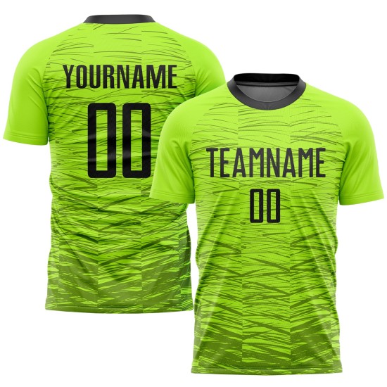 Uniform Green Custom Jersey Neon Black Soccer Sublimation
