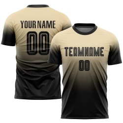 Soccer Black Uniform Custom Jersey Cream Fade Fashion Sublimation