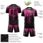 Custom Black Sublimation Jersey Uniform Soccer Pink