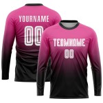 Fade White-Black Pink Custom Sublimation Fashion Soccer Jersey Uniform