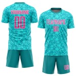Soccer Pink-White Custom Sublimation Uniform Aqua Jersey