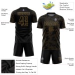 Soccer Gold Sublimation Jersey Custom Old Black Uniform