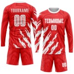 Jersey White Soccer Sublimation Uniform Custom Red Jersey White Soccer Sublimation Uniform Custom Red