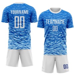Soccer White Royal Uniform Custom Sublimation Jersey