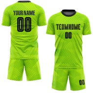 Custom Sublimation Uniform Jersey Black Soccer Green Neon