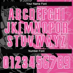 Pattern Uniform Pink Graffiti Custom Soccer Scratch Sublimation Black-White Jersey