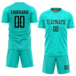 Uniform Custom Aqua Sublimation Soccer Jersey Black