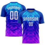 White Custom Light Uniform Pink Royal Blue-Hot Sublimation Soccer Jersey