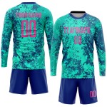 Pink-Royal Teal Custom Uniform Sublimation Jersey Soccer