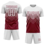 White Jersey Crimson Soccer Uniform Sublimation Custom