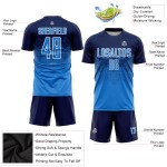 Soccer Jersey Powder Custom Sublimation Uniform Navy Blue-White