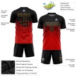Uniform Gold Custom Sublimation Jersey Black-Old Red Soccer