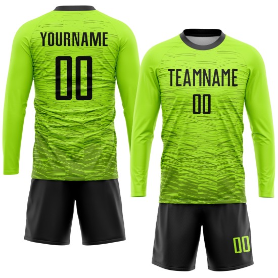 Uniform Green Custom Jersey Neon Black Soccer Sublimation