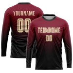 Custom Soccer Jersey Sublimation Crimson Cream-Black Fade Uniform Fashion