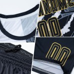 Pattern Scratch Black-Old Gold Uniform Custom Jersey Soccer Sublimation Graffiti