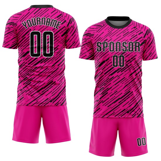 Sublimation Jersey Black-White Uniform Custom Soccer Pink