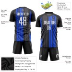 Custom Jersey Soccer Uniform Black Sublimation White-Royal